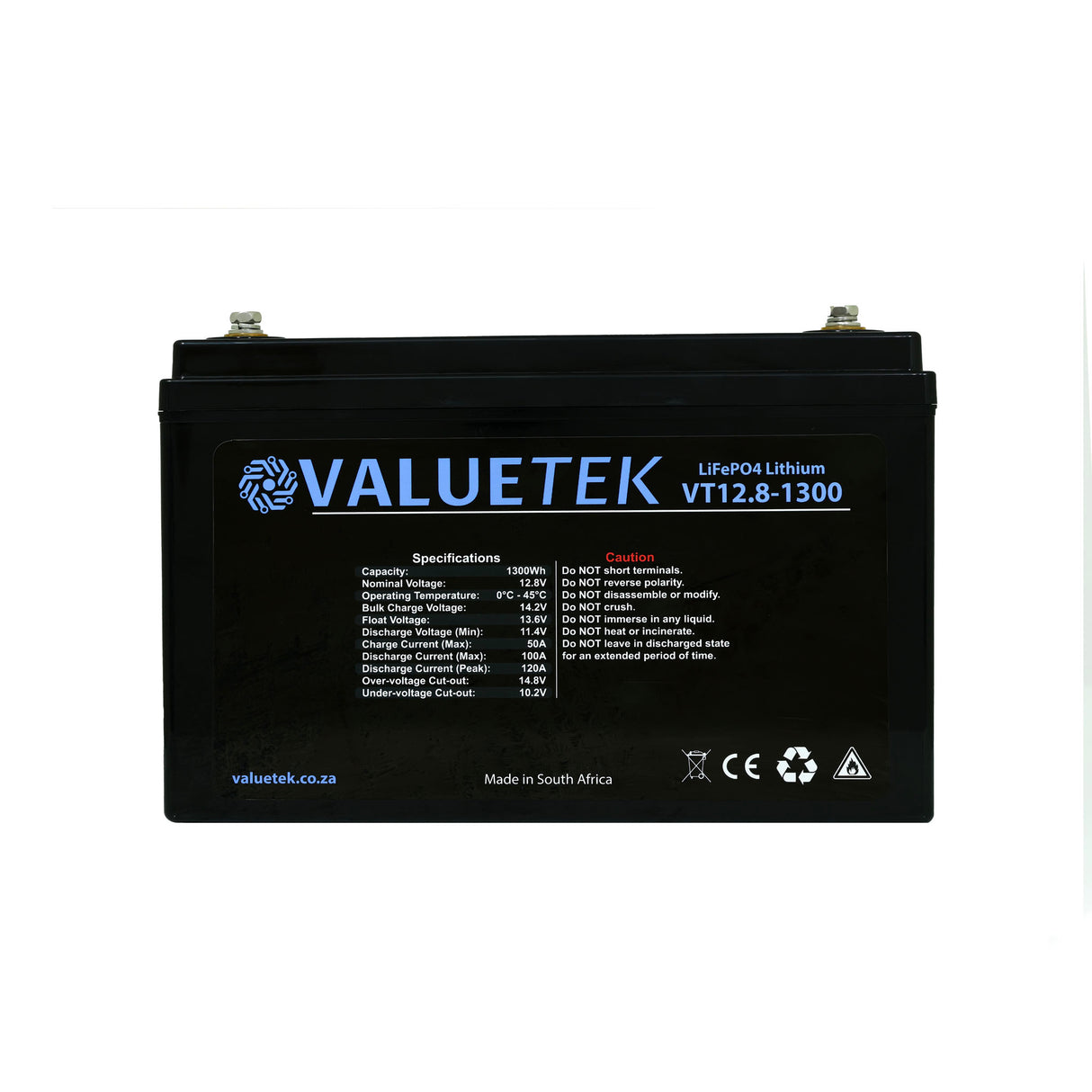 12.8V 108Ah 1.3KWh Lithium (LiFePO4) Battery