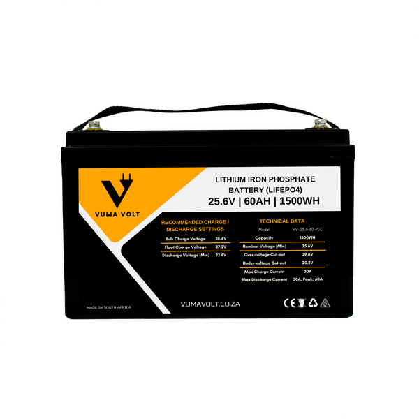 Vuma Volt - 25.6V 60AH 1.5KWh Lithium (LiFePO4) Battery