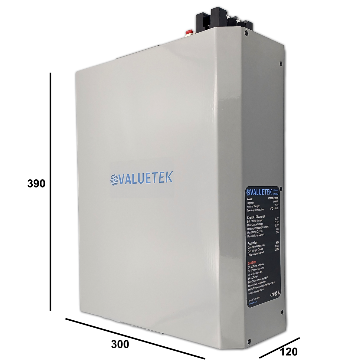 25.6V 54Ah 1.3KWh Lithium (LiFePO4) Battery