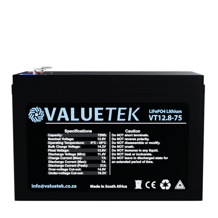 12.8V 6Ah 75Wh Lithium (LiFePO4) Battery. For Alarms & Gates