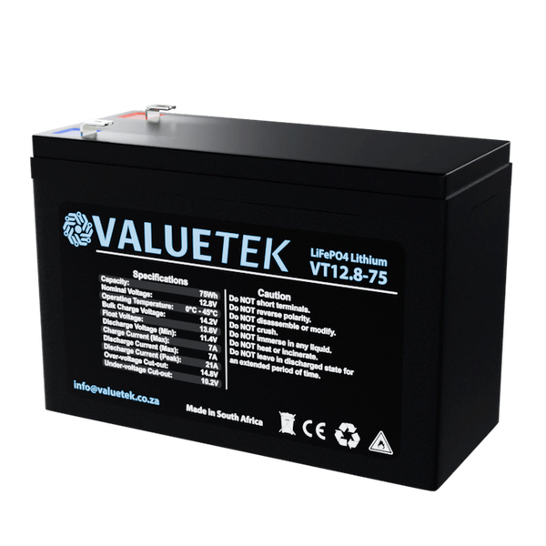 12.8V 6Ah 75Wh Lithium (LiFePO4) Battery. For Alarms & Gates