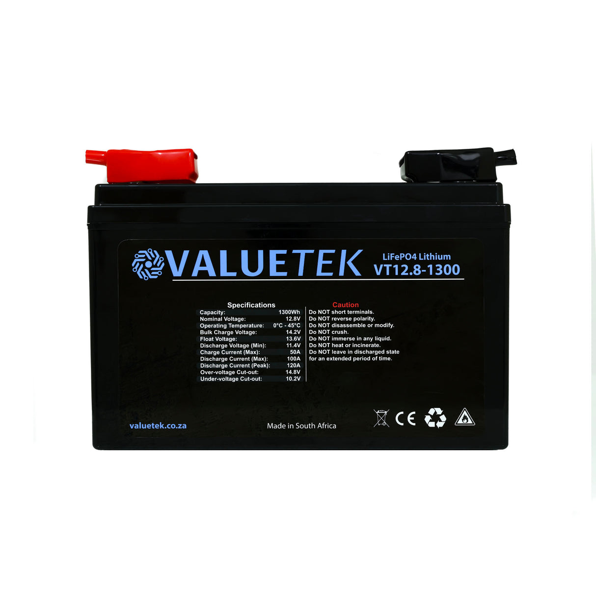 12.8V 108Ah 1.3KWh Lithium (LiFePO4) Battery