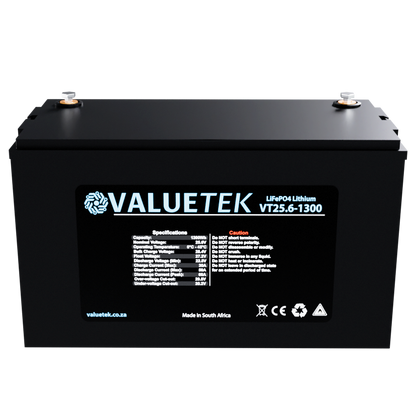 25.6V 50Ah 1.3KWh Lithium (LiFePO4) Battery