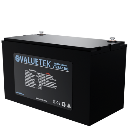 25.6V 50Ah 1.3KWh Lithium (LiFePO4) Battery