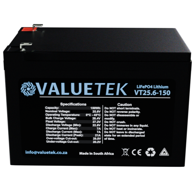 25.6V 6A 150Wh Lithium (LiFePO4) Battery. For Gates