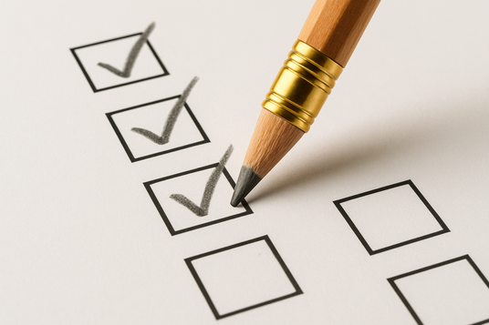 Pencil ticking checkboxes