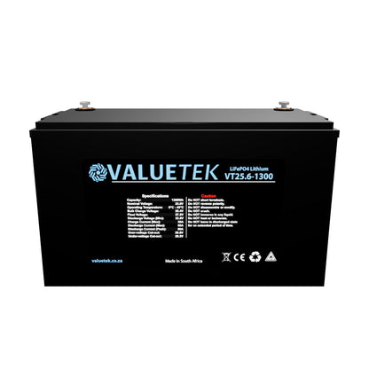 25.6V 50Ah 1.3KWh Lithium (LiFePO4) Battery