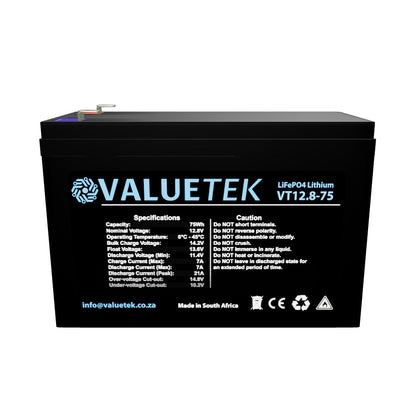 12.8V 6Ah 75Wh Lithium (LiFePO4) Battery. For Alarms & Gates